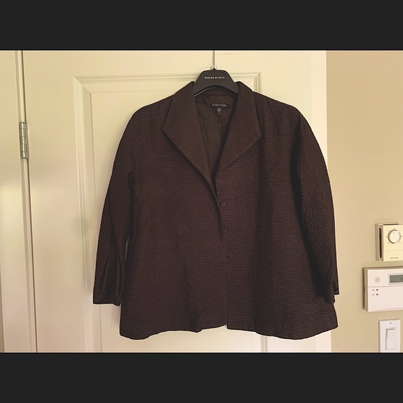 Eileen Fisher silk blended A-line blazer - Picture 3 of 11